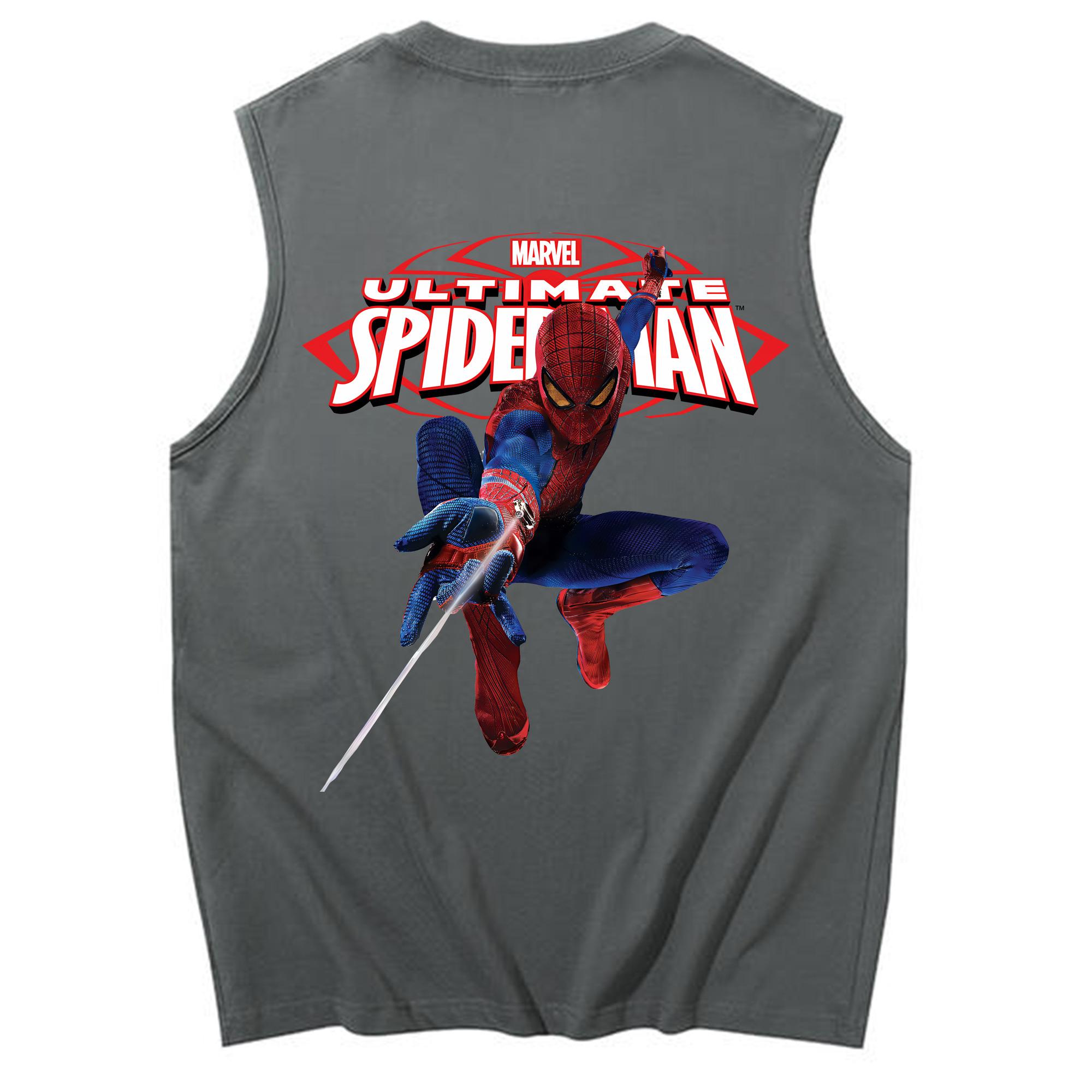 （画像用） Spider Man スパイダーマン コットン100％タンクトップ（背面プリント）